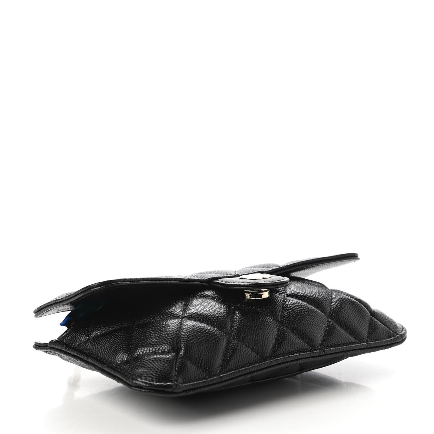 Caviar Fabric Quilted Foldable Tote With Chain Black Multicolor
