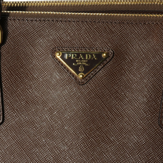 Prada Saffiano Lux Large Double Zip Tote Cacao 5 of 8
