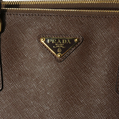 Prada Saffiano Lux Large Double Zip Tote Cacao 5 of 8