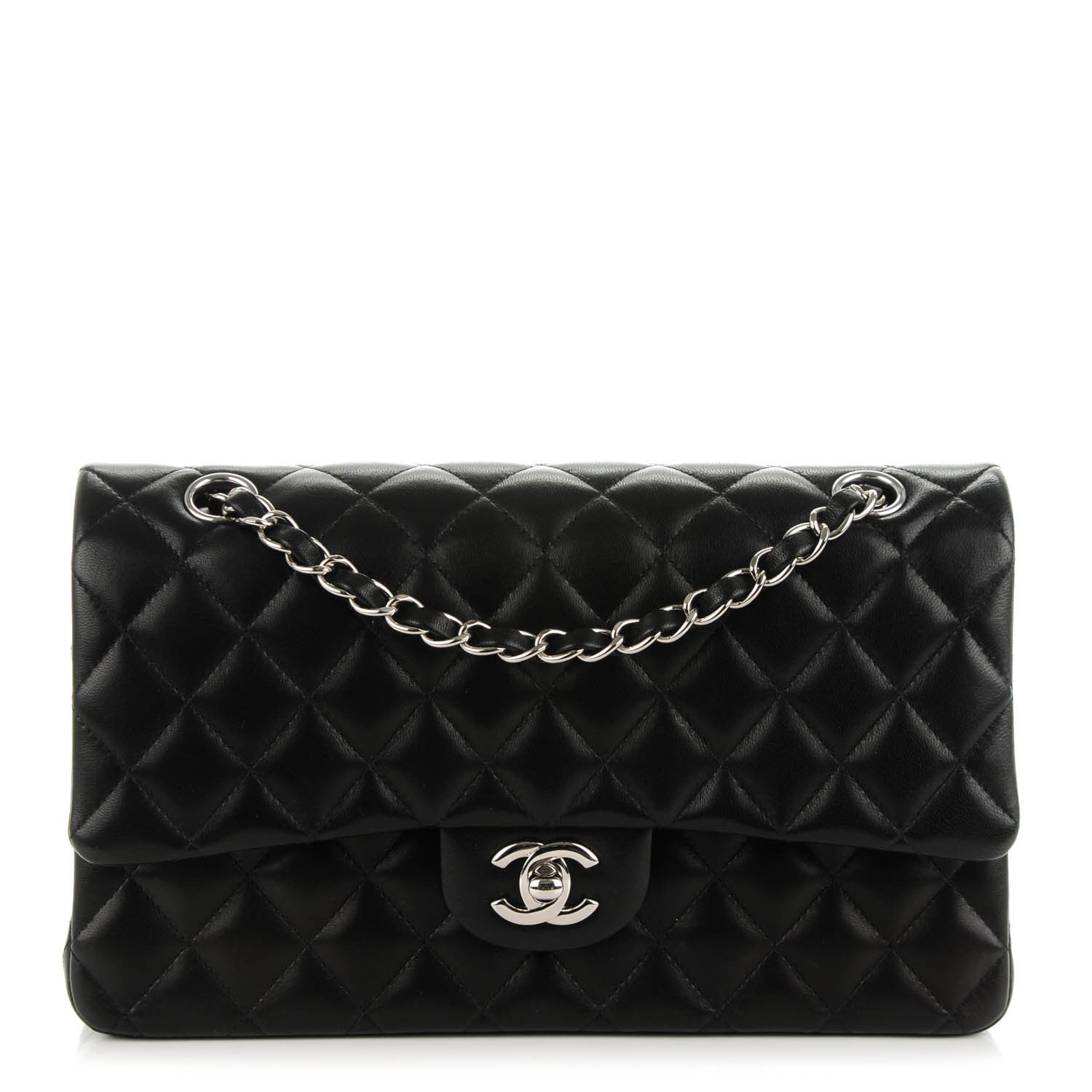 Chanel Lambskin Quilted Medium Double Flap Black 1 of 7