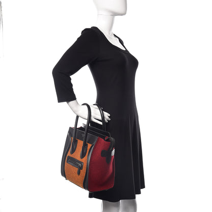 Celine Felt Smooth Calfskin Micro Tri-Color Luggage Orange 2 of 9