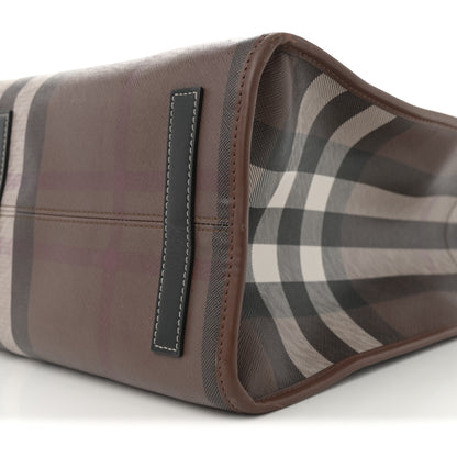 Burberry E-Canvas Check Calfskin Medium Freya Tote Dark Birch Brown 9 of 11