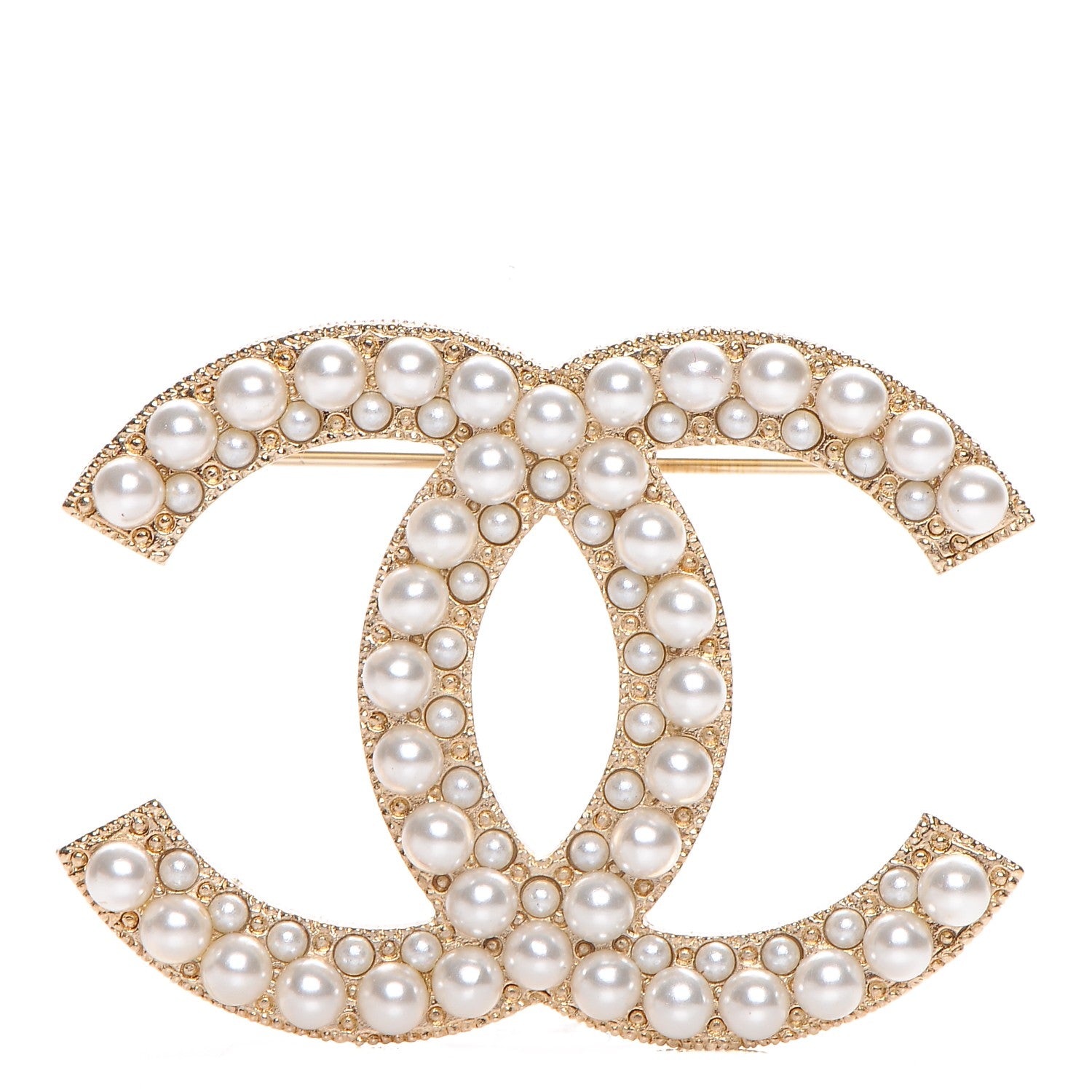 Chanel Pearl CC Brooch Light Gold 1 of 5
