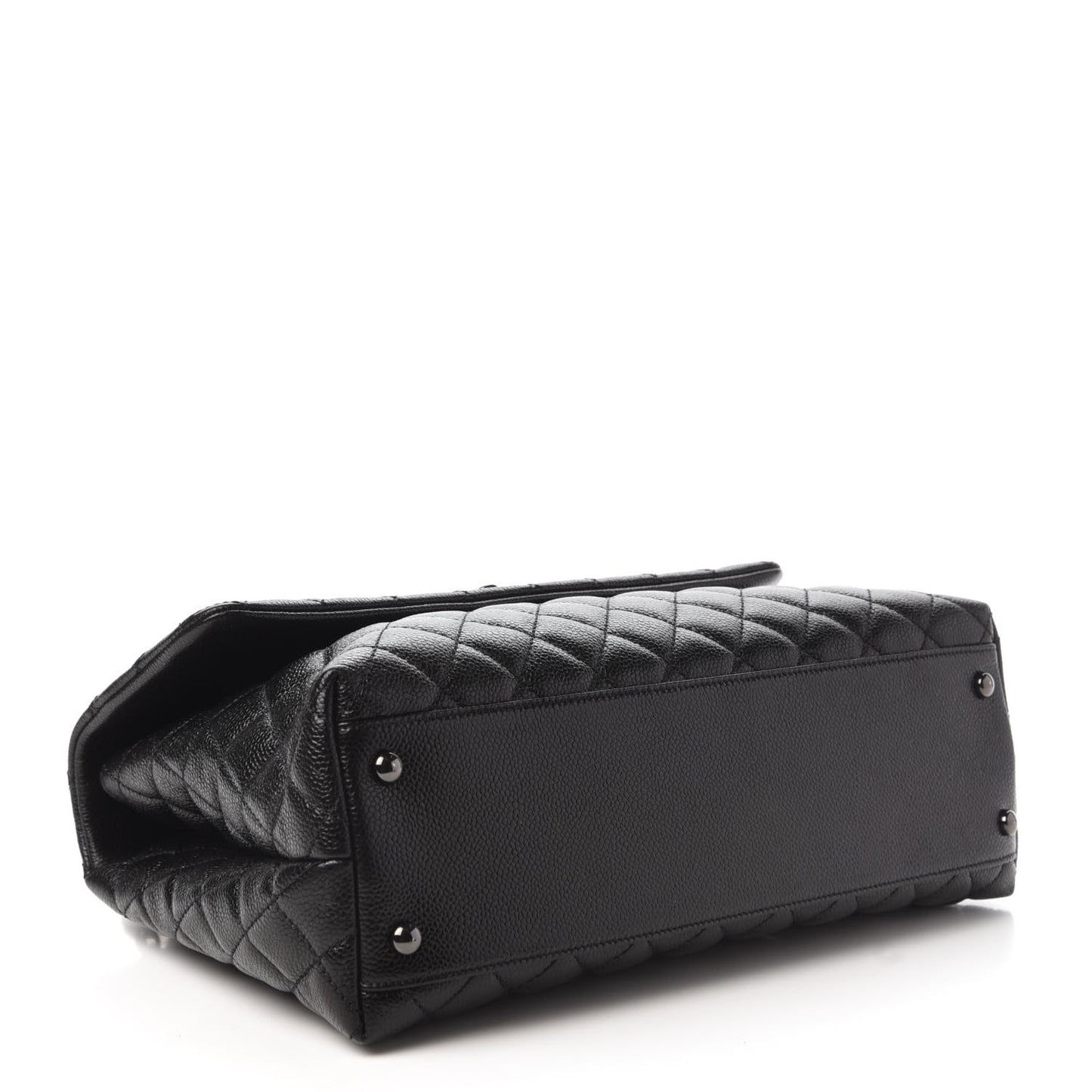 Caviar Quilted Medium Coco Handle Flap So Black