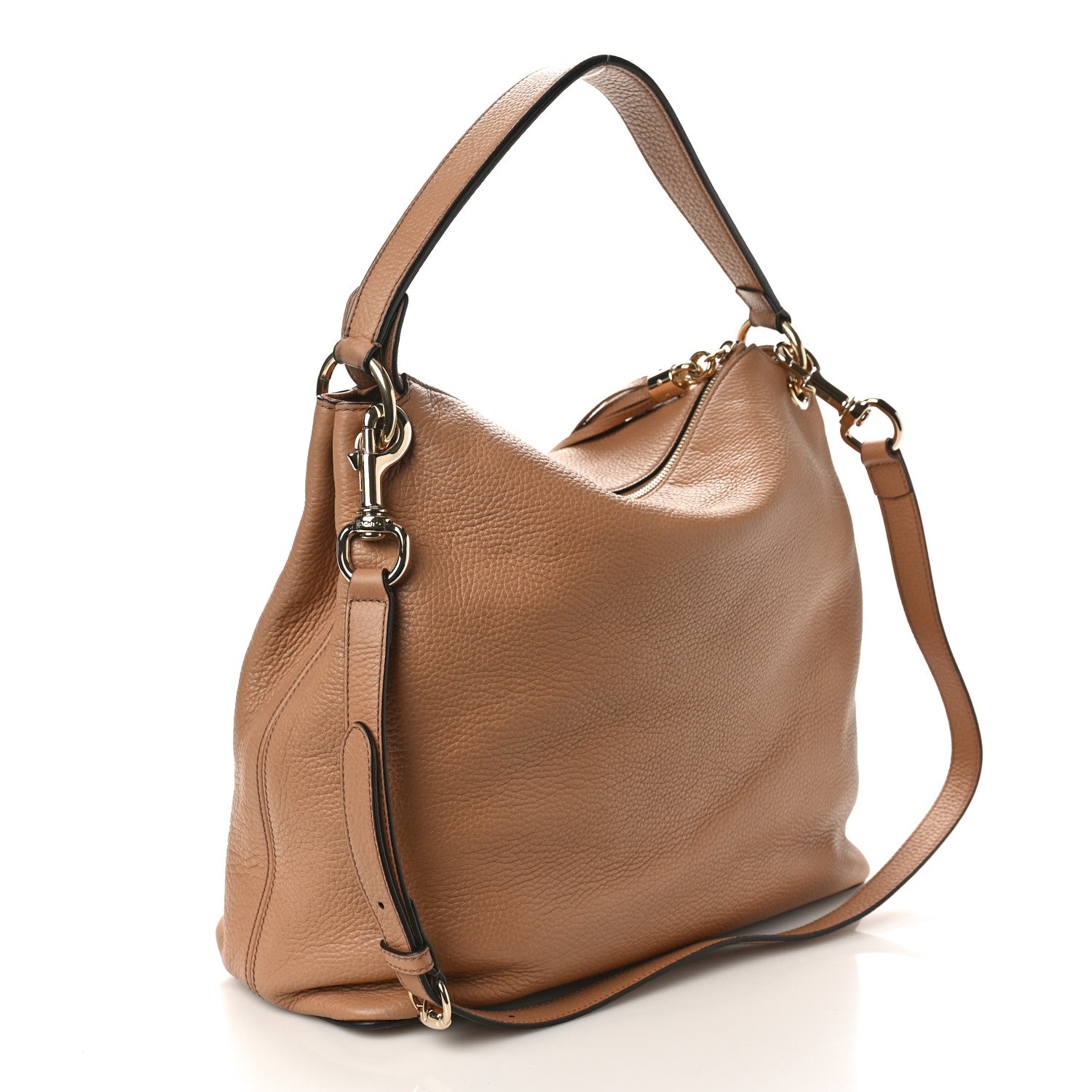 Gucci Pebbled Calfskin Large Soho Hobo Camelia 3 of 12