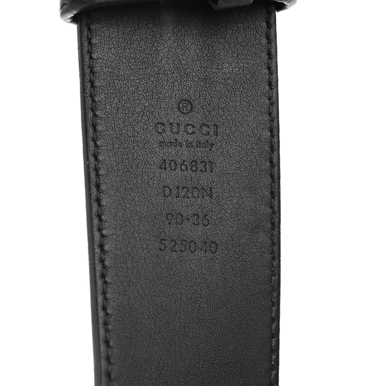Gucci Textured Dollar Calfskin Nickel Double G 40mm Belt 90 36 Black 3 of 5