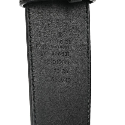 Gucci Textured Dollar Calfskin Nickel Double G 40mm Belt 90 36 Black 3 of 5