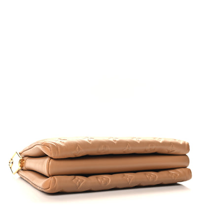 Louis Vuitton Lambskin Embossed Monogram Coussin PM Camel 4 of 12