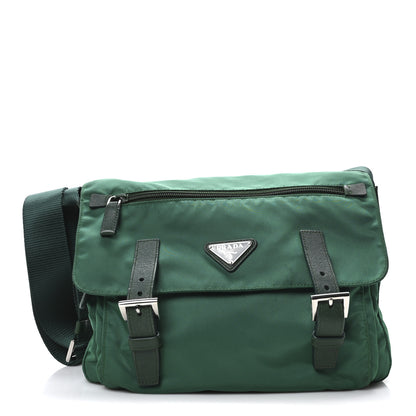 Prada Nylon Vela Saffiano Messenger Bag Oleandro 1 of 9