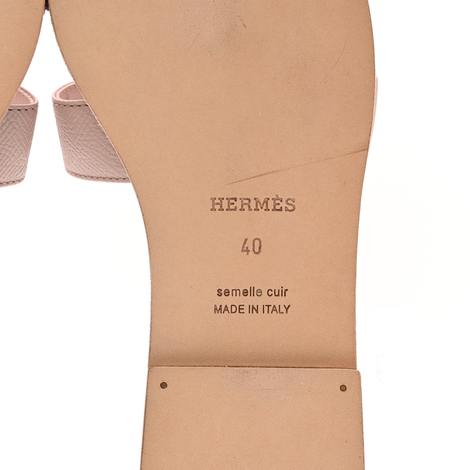 Hermes Epsom Oran Sandals 40 Rose Porcelaine 8 of 9