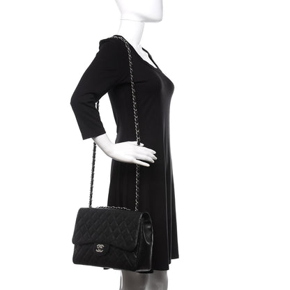 Chanel Caviar Quilted Jumbo Single Flap Black 2 of 12