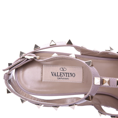 Valentino Garavani Patent Rockstud Ankle Strap Pumps 40.5 Poudre 7 of 10