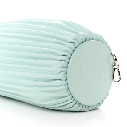 Loewe Lambskin Pleated Bracelet Pouch Shoulder Bag Blue Iceberg 9 of 9