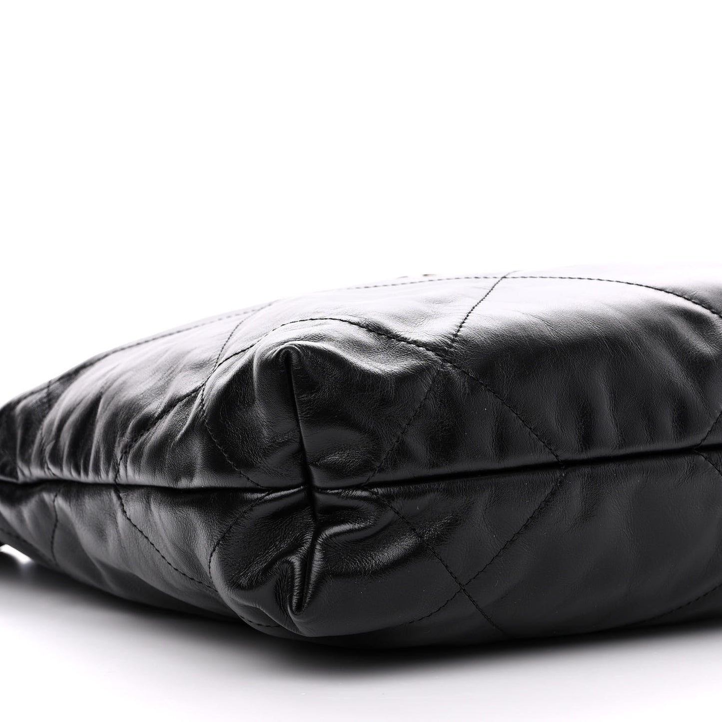 Shiny Calfskin Quilted Small Chanel 22 Black