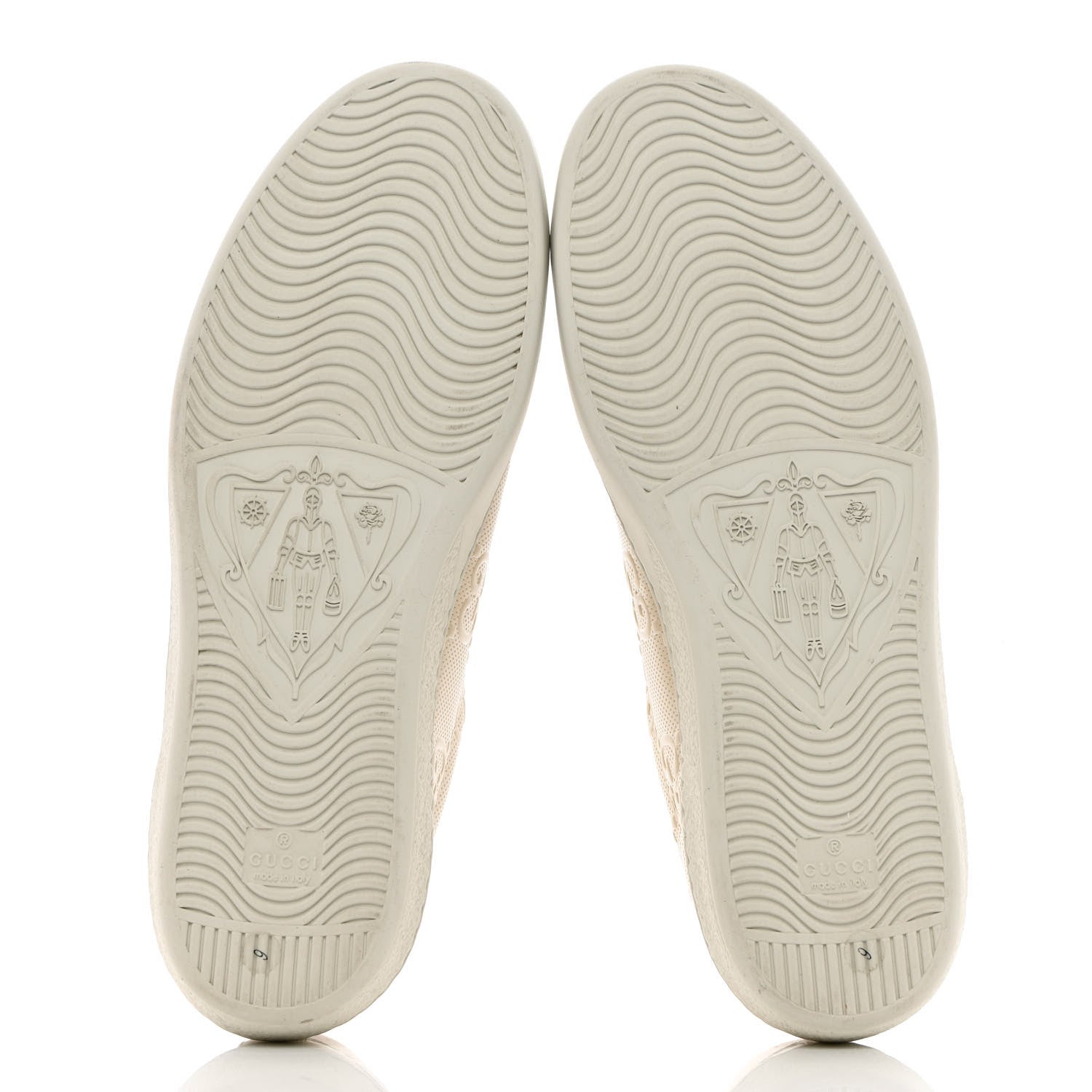 Gucci Calfskin GG Tennis Embossed Mens Ace Sneakers 9 Mystic White 5 of 18