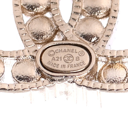 Chanel Pearl CC Earrings Gold 4 of 4