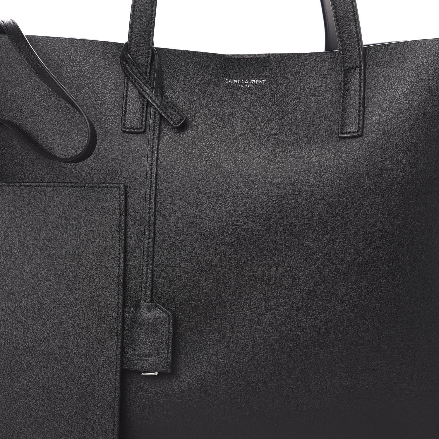 Saint Laurent Calfskin Large Fringe Shopping Tote Black 11 of 11