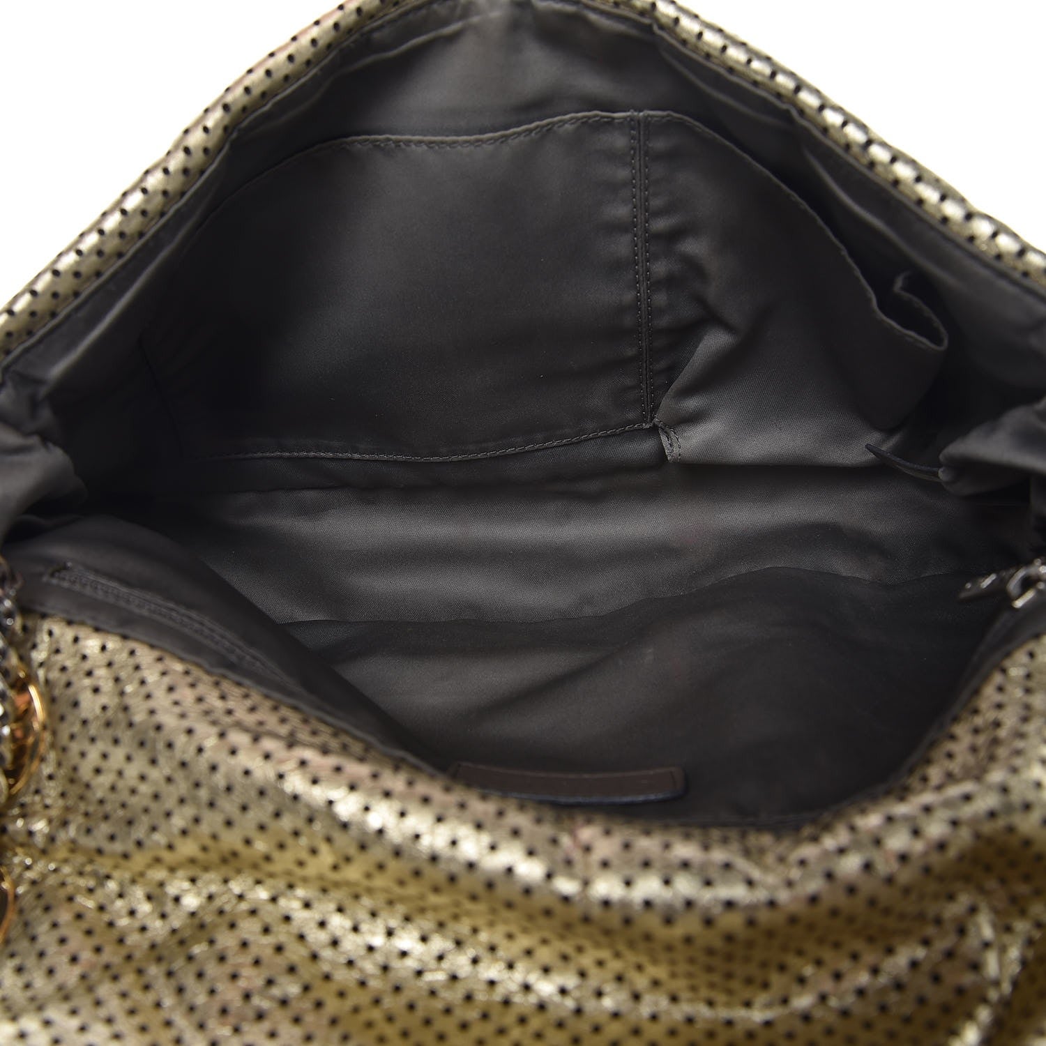 Chanel Metallic Crackled Calfskin Perforated Large Drill Flap Gold 5 of 7