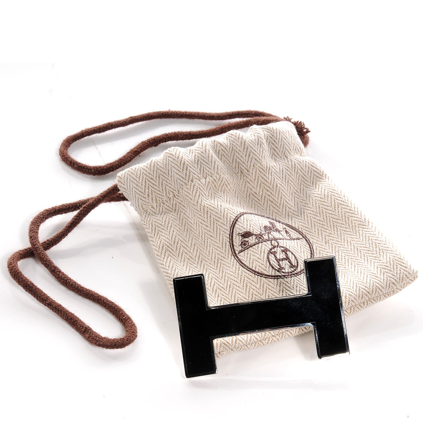 Quizz Enamel H Belt Buckle Black