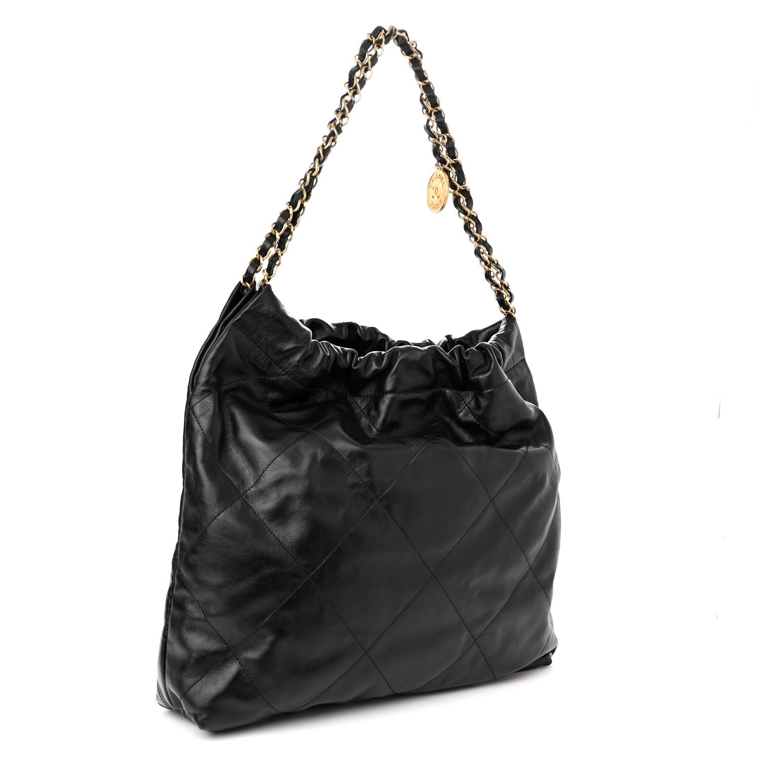 Chanel Shiny Calfskin Quilted Small Chanel 22 Black 3 of 11