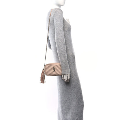 Saint Laurent Grain De Poudre Matelasse Monogram Mini Lou Camera Bag Marble Pink 2 of 10