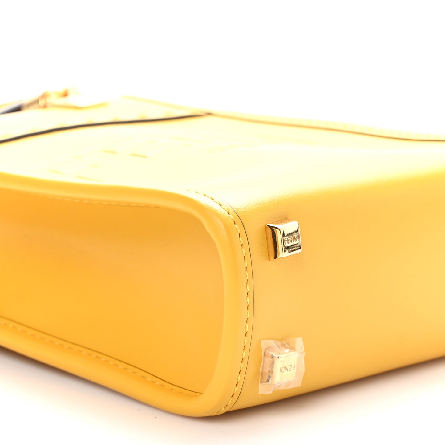 Vitello King Plexiglass Logo Embossed Mini Fendi Sunshine Shopper Tote Mimosa