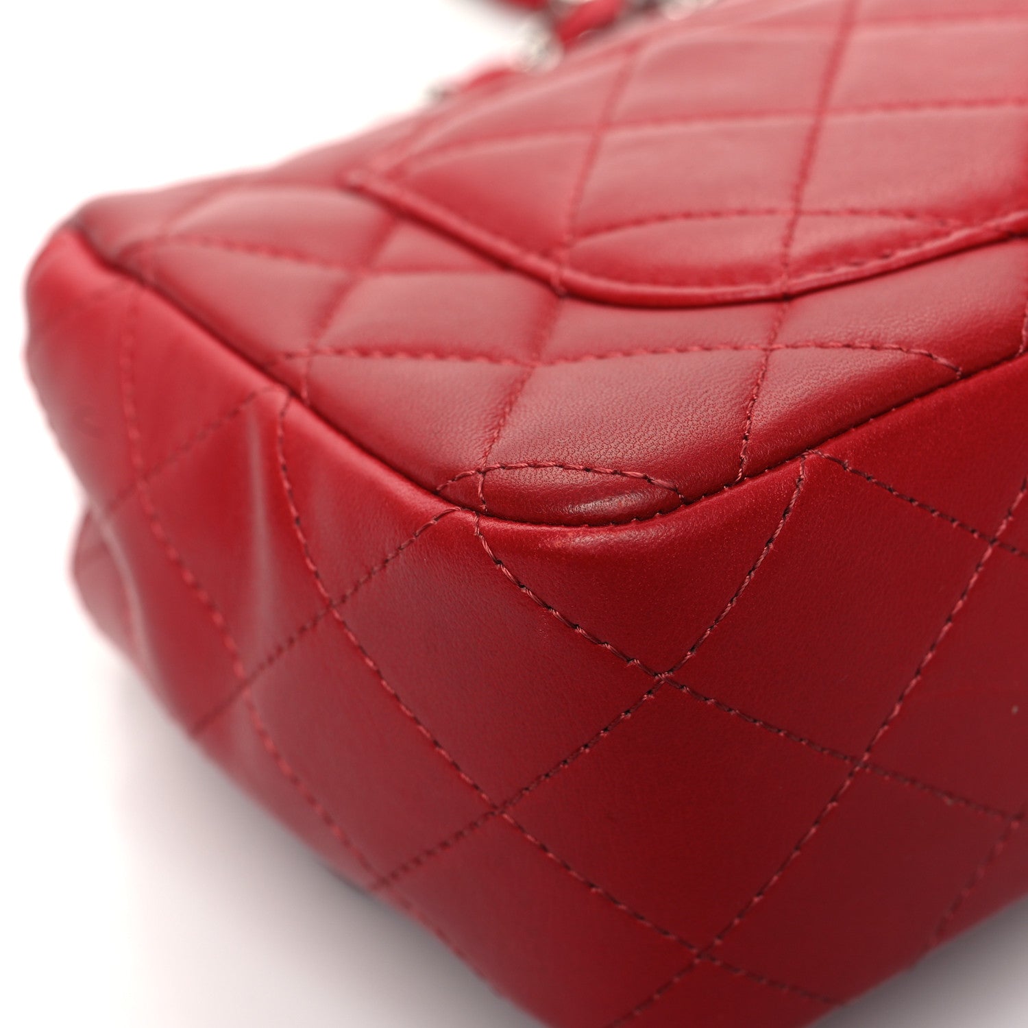 Chanel Lambskin Quilted Mini Rectangular Flap Red 11 of 13