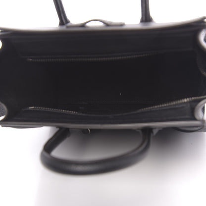 Celine Drummed Calfskin Nano Luggage Black 5 of 10