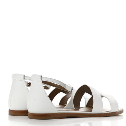 Hermes Calfskin Santorini Sandals 37.5 White 4 of 9