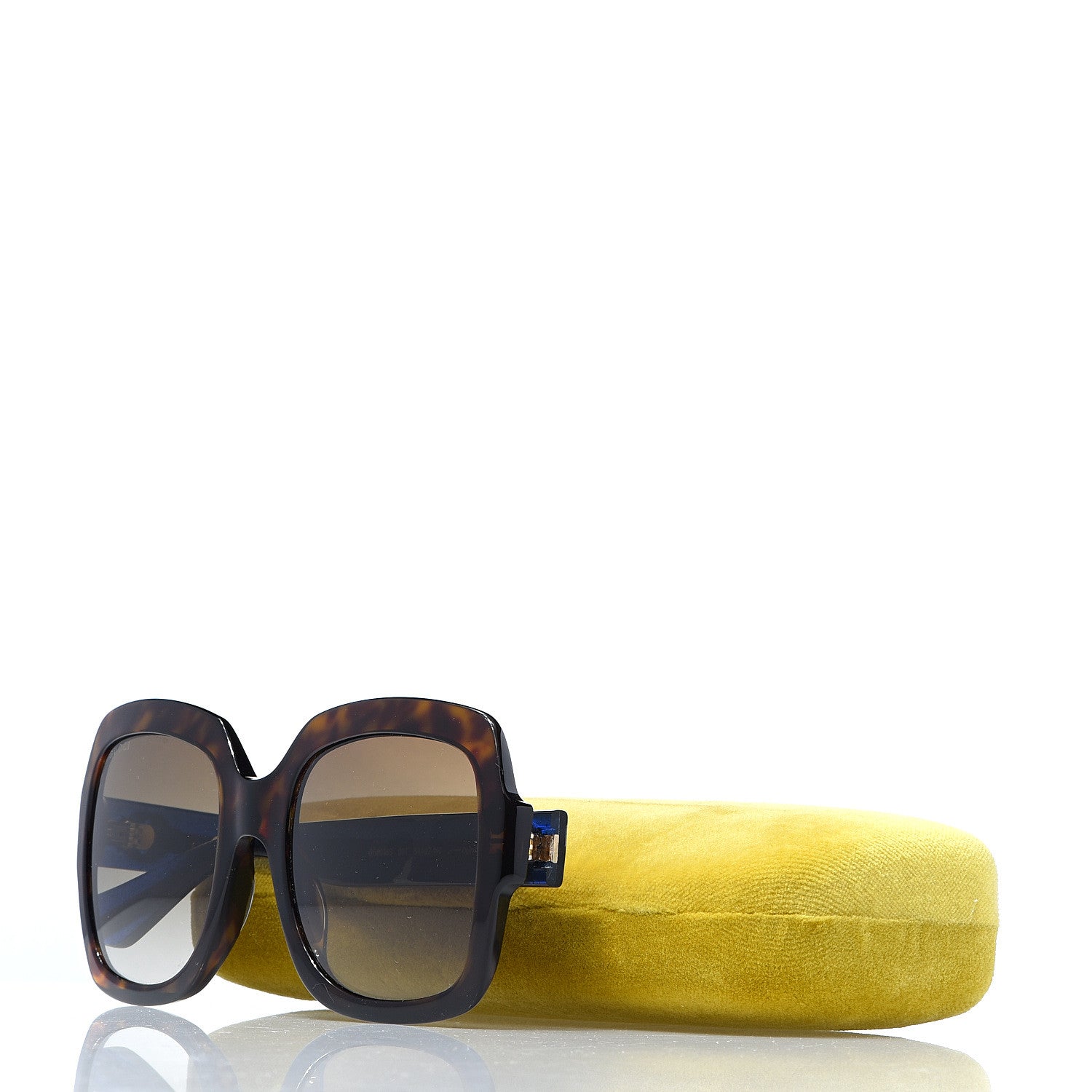 Gucci Oversize Square Web GG 0036S Sunglasses Tortoise 9 of 9