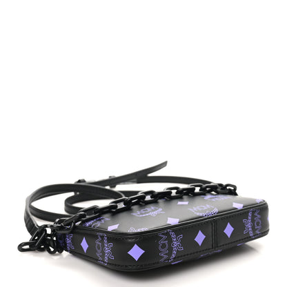 MCM Calfskin Visetos Color Splash Logo Pouch On Chain Mini Dahlia Purple 4 of 9