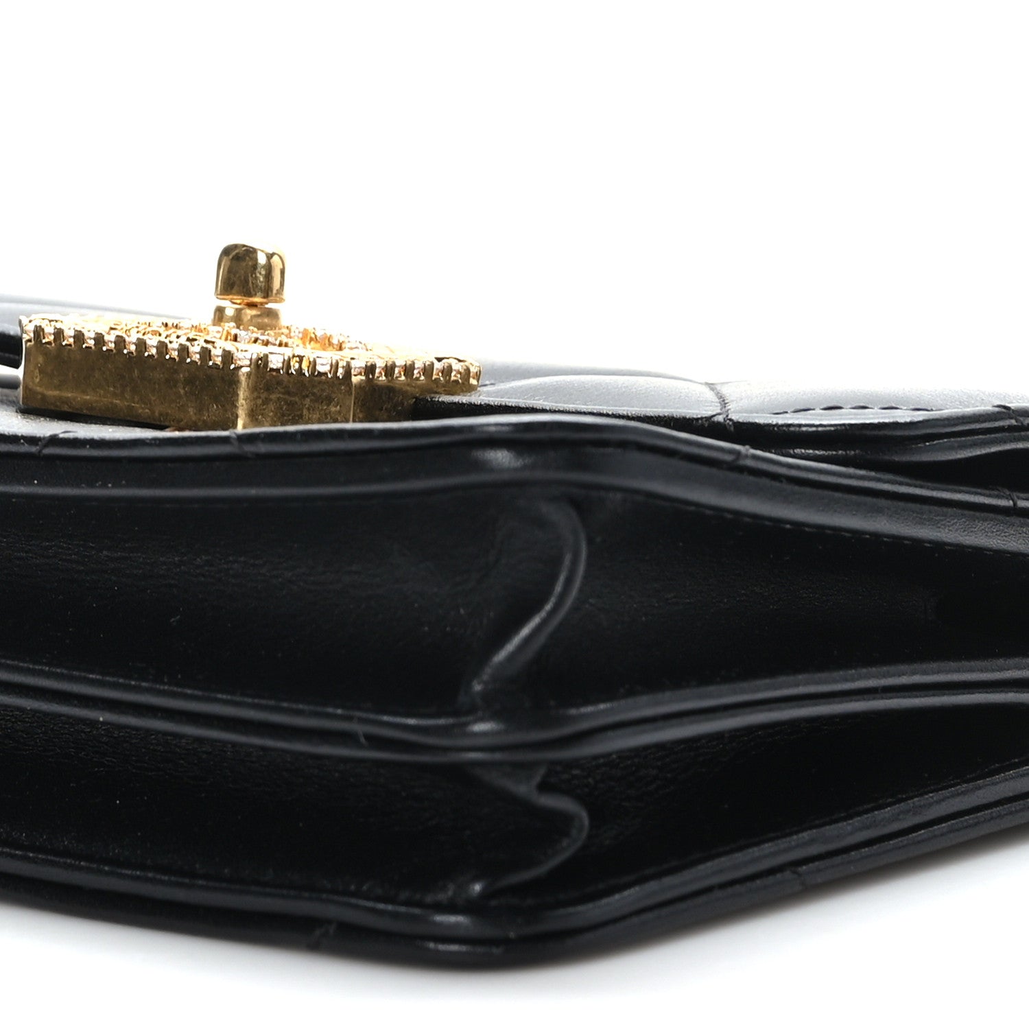 Chanel Calfskin Strass Quilted Clutch With Chain Flap Black 9 of 10