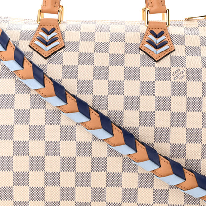 Louis Vuitton Damier Azur Braided Speedy Bandouliere 30 Blue 7 of 9