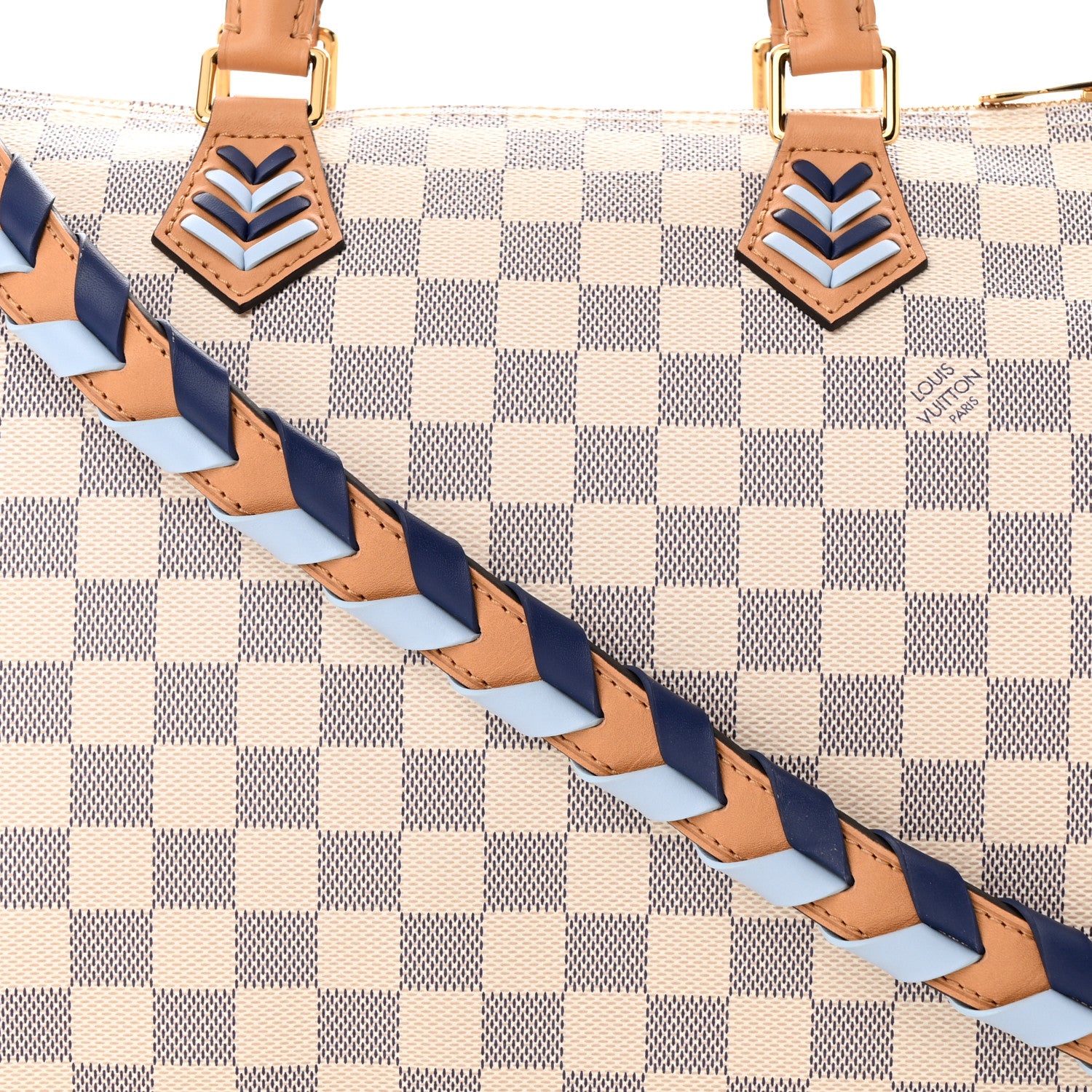 Louis Vuitton Damier Azur Braided Speedy Bandouliere 30 Blue 7 of 9