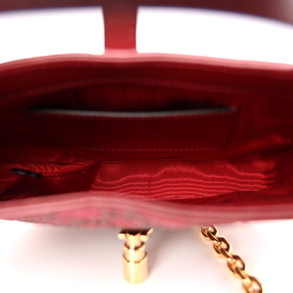 Gucci Calfskin Beaded Embroidery GG Monogram Mini Jackie 1961 Cherry Red 5 of 10