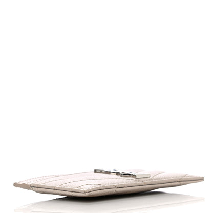 Saint Laurent Grain De Poudre Matelasse Chevron Monogram Credit Card Case Nude Powder 4 of 12