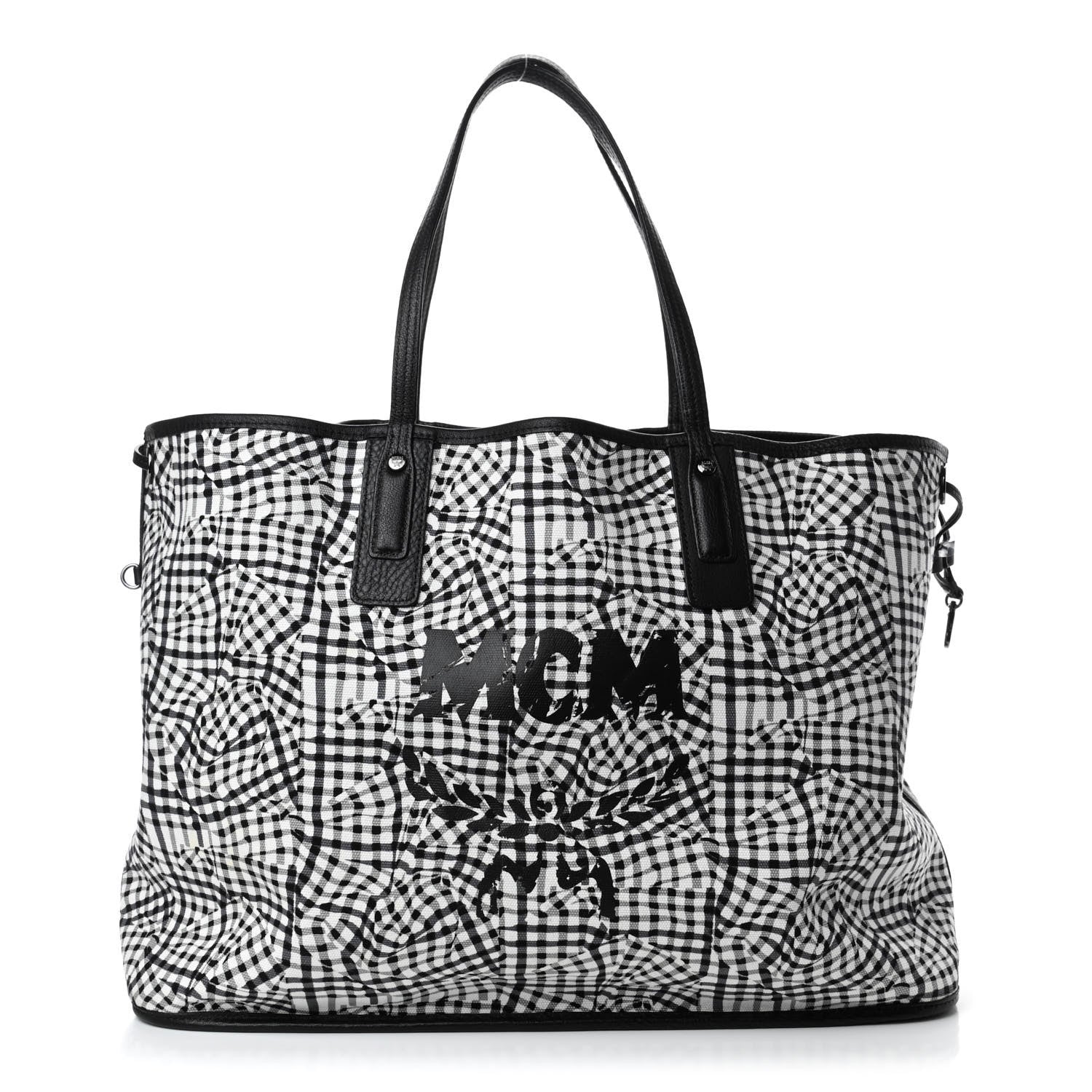 MCM Visetos Large Liz Reversible Shopper Tote Black 2 of 8