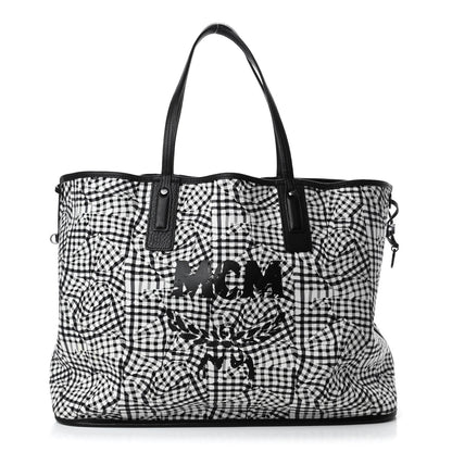 MCM Visetos Large Liz Reversible Shopper Tote Black 2 of 8