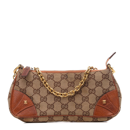 Gucci Monogram Horsebit Nail Chain Pochette Orange 1 of 9