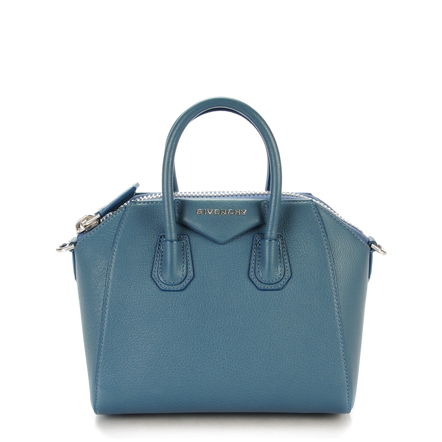 Givenchy Sugar Grained Goatskin Mini Antigona Mineral Blue 1 of 7