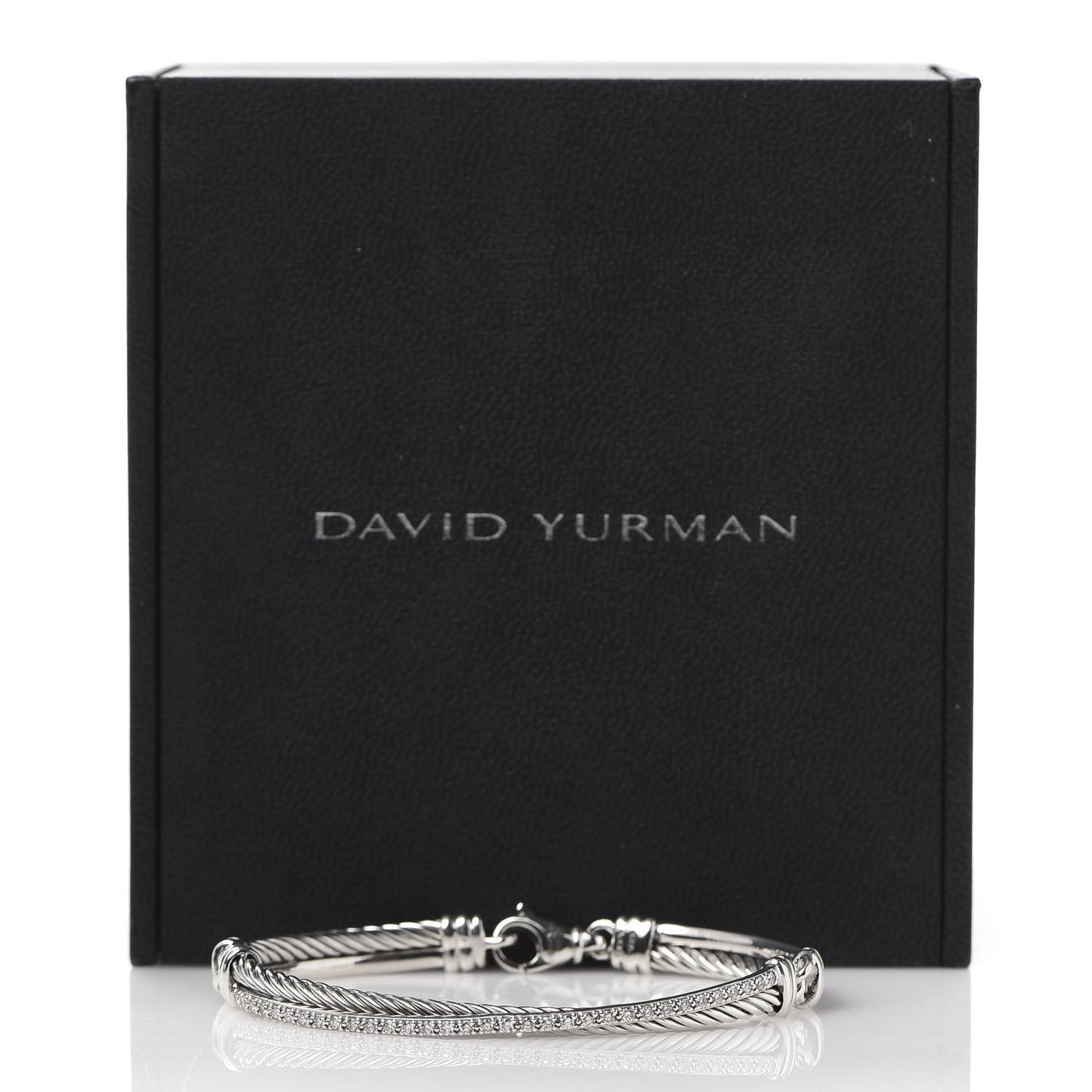 Sterling Silver Diamond 3mm Crossover Bracelet