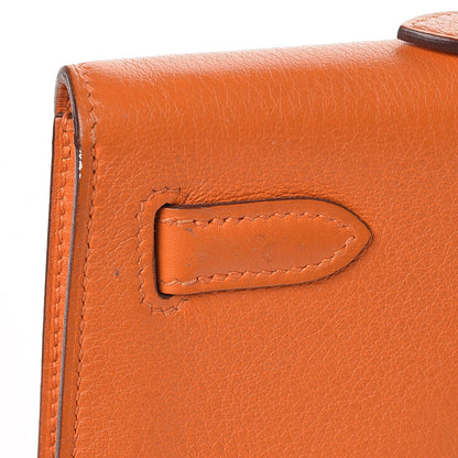 Hermes Swift Kelly Cut Clutch Pochette Orange 8 of 9
