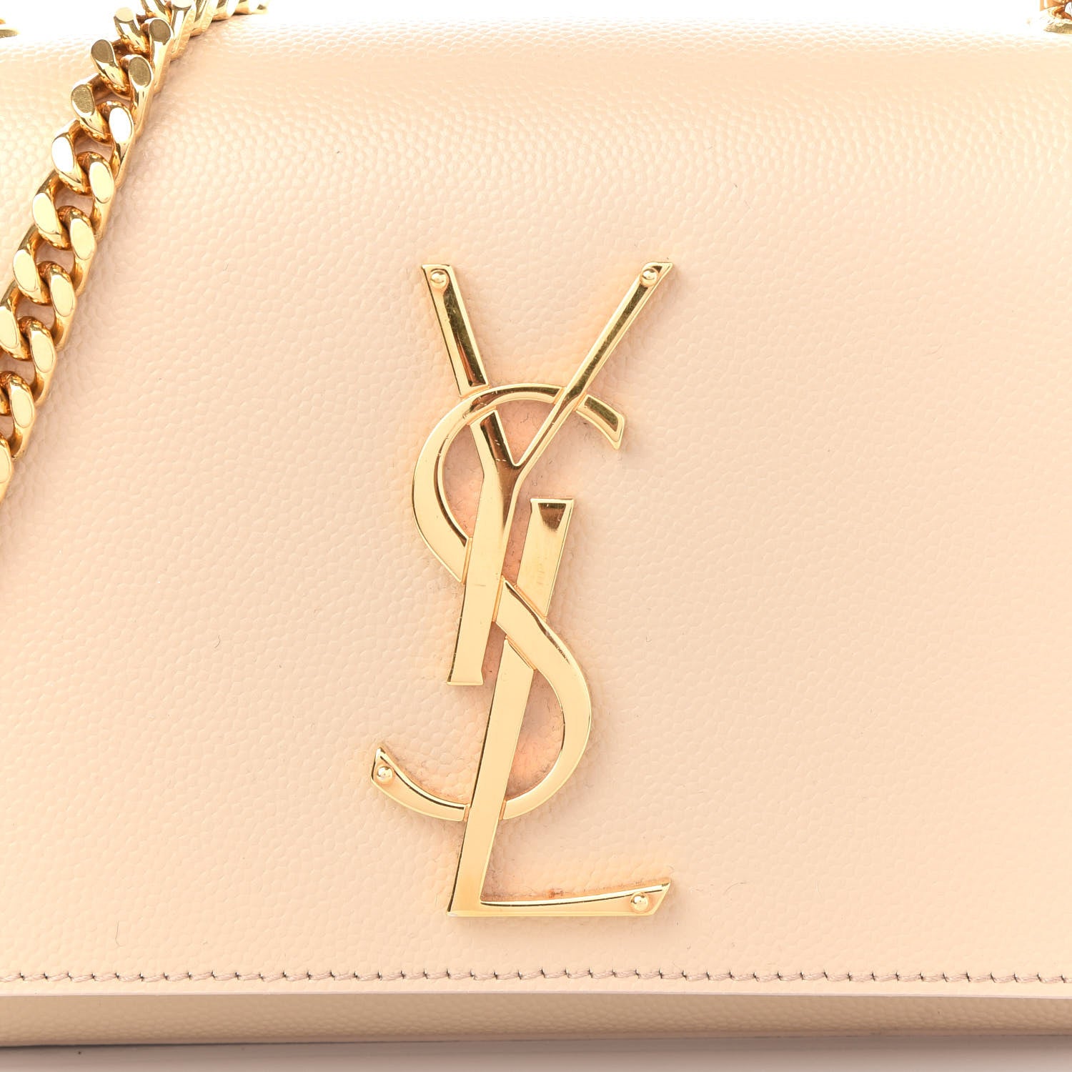 Saint Laurent Grain De Poudre Small Monogram Kate Satchel Nude Powder 9 of 9