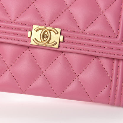 Chanel Lambskin Quilted Medium Boy Flap Wallet Pink 10 of 14