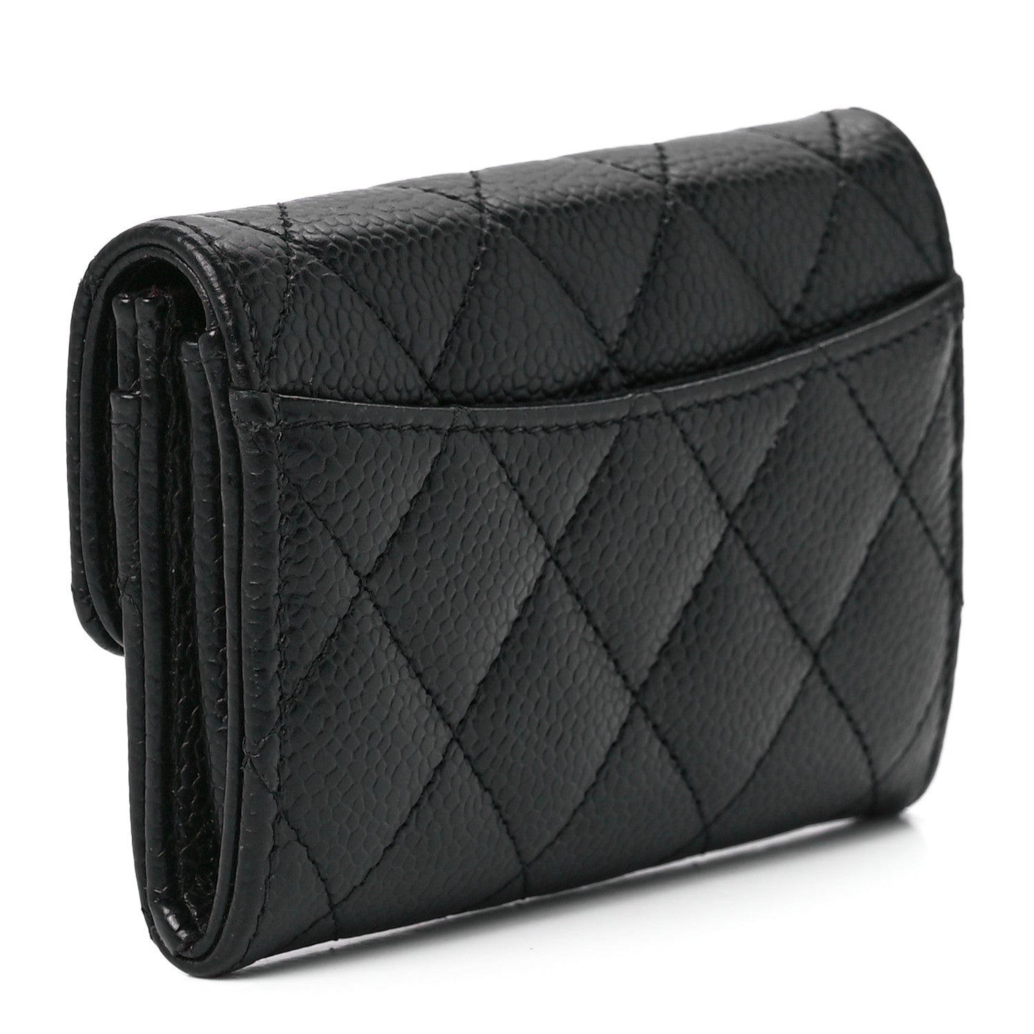 Chanel Caviar Quilted Flap Card Holder Wallet Black 3 of 12