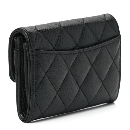 Chanel Caviar Quilted Flap Card Holder Wallet Black 3 of 12