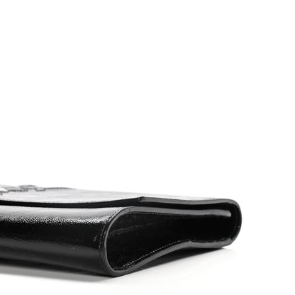 Saint Laurent Textured Patent Monogram Large Belle De Jour Clutch Black 6 of 13