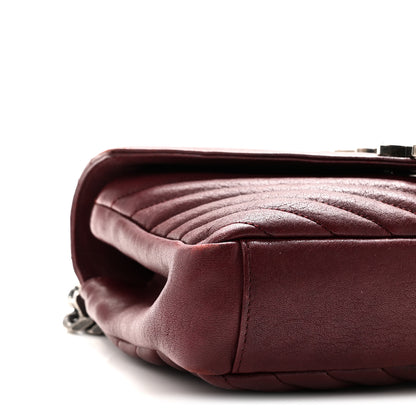 Saint Laurent Sheepskin Matelasse Chevron Monogram Medium College Bag Rouge Legion 9 of 12