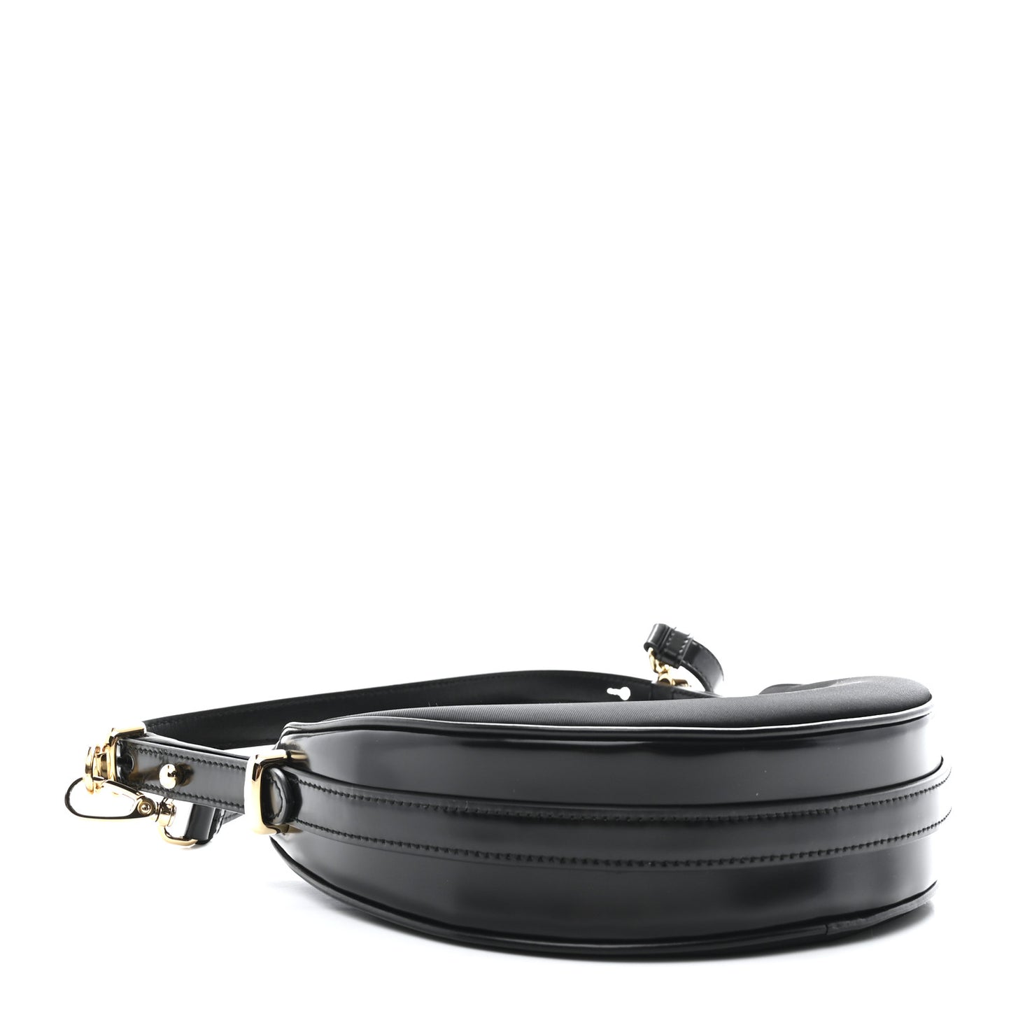 Re-Nylon Spazzolato Mini Arque Shoulder Bag Black