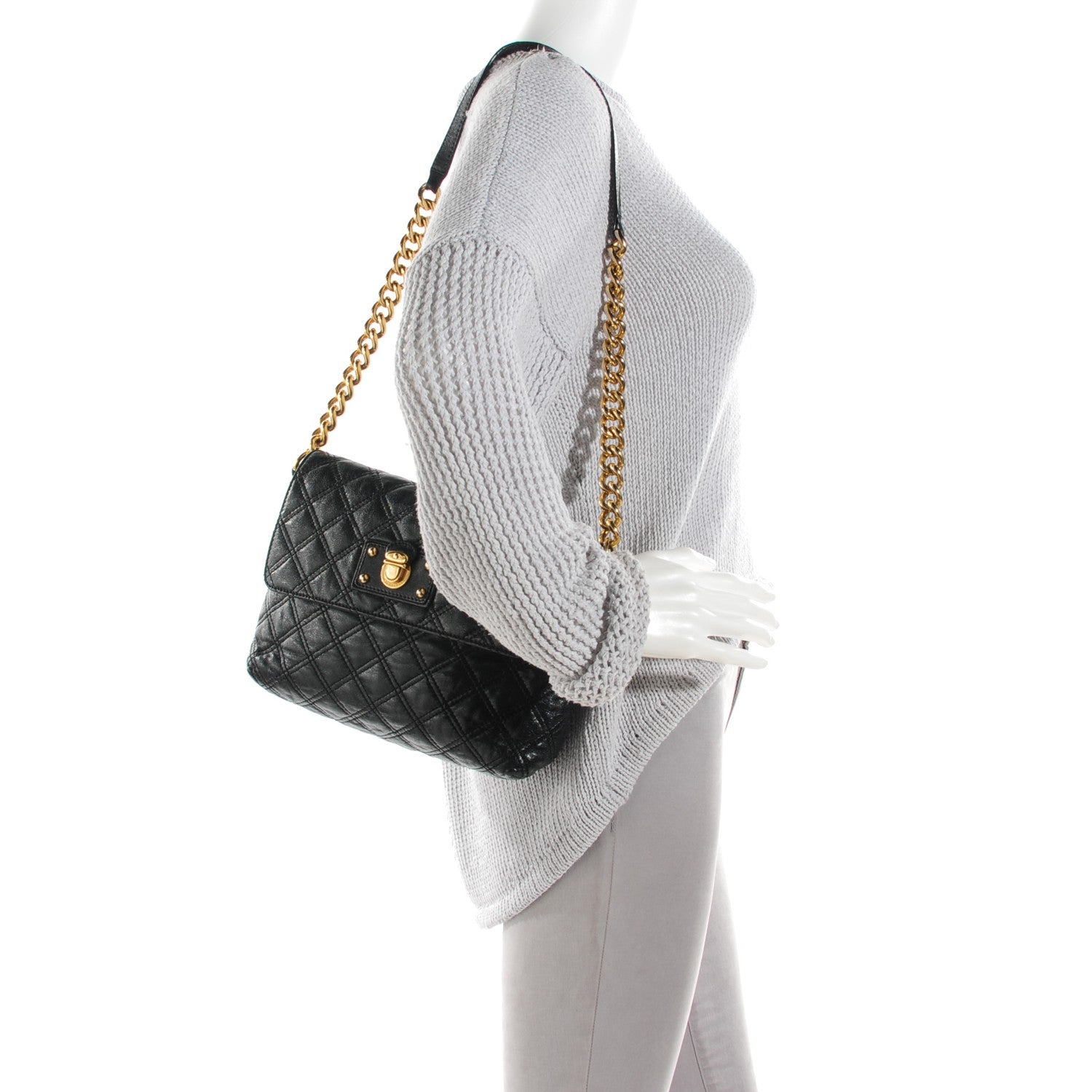 Marc Jacobs Lambskin Quilted The Large Single Flap Black 2 of 7
